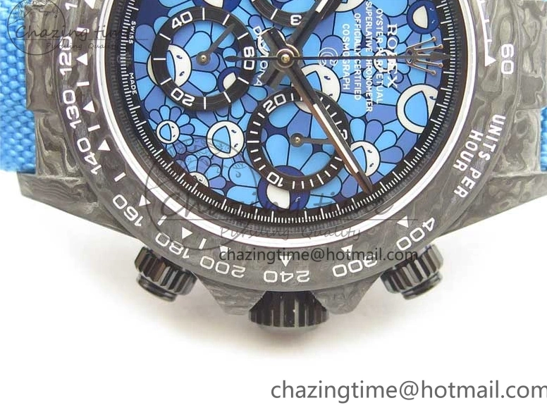AAA Replica Watches on OMF DIW A Blue Dial Nylon 2844 Light Daytona Strap Blue Efficient Best Edition Light Carbon 0101